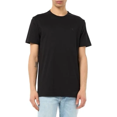 Abbildung von Calvin Klein Jeans Textured Monologo TEE Tshirt print, Herren, Größe: Small, Black