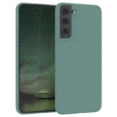 Abbildung von EAZY CASE Premium Silikon Handyhülle kompatibel mit Samsung Galaxy S22 Plus 5G, Slimcover Kameraschutz und Innenfutter, Silikonhülle, Schutzhülle, Bumper, Handy Case, Hülle, Softcase, Nacht Grün