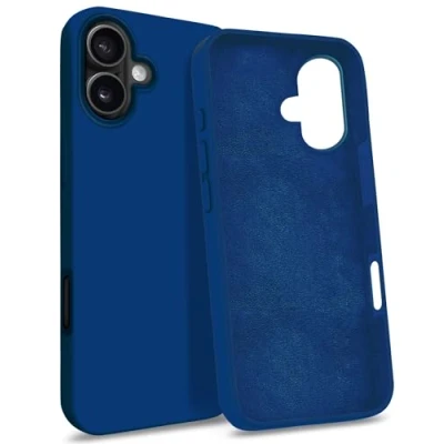 Abbildung von MyGadget Hülle für iPhone 16 Gummierte Handyhülle [ 3 Layer Struktur ] Schutzhülle mit Soft Inlay &amp; Hardcase Cover außen Dunkelblau