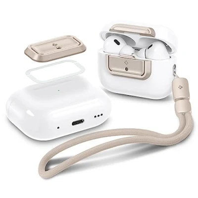 Abbildung von Spigen Lock Fit M [EZ FIT] Verriegelung Kompatibel mit AirPods Pro 2. Generation(2023/2022) / Pro(2019) Locking Module Handschlaufe Keine Hülle enthalten Starlight