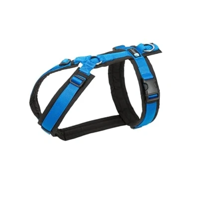 Abbildung von Annyx Brustgeschirr FUN in Schwarz Blau XS für Welpen alle Hunde verstellbar gepolstert ergonomisch rückenschonend opt