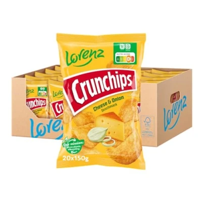 Abbildung von Lorenz Snack World Crunchips Cheese &amp; Onion, 20er Pack (20 x 150 g)