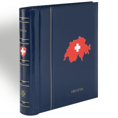 Abbildung von Leuchtturm, Perfect DP, Classic, Album (Drehstift) Schweiz ohne Inhalt, inkl. Schutzkassette Blau Abm: 293x315x60 mm. pro Stk.