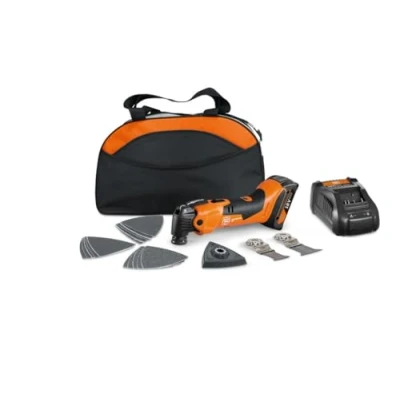 Abbildung von FEIN Multimaster AMM 500 Plus 2.0 Ah Nylon BAG EDITION, Set Mit 18 Zubehören. Kompatibel AMPShare oder Bosch Professional 18V Akkus, 18v/2Ah Akku und Schnellladegerät. In Tasche