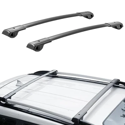Abbildung von VEVOR Dachträger Querstangen, Passend für Subaru Forester 20142022, mit erhöhten Seitenschienen, 90,7 kg Tragfähigkeit, Aluminium Querstangen Schlössern, Dachgepäckträger, Gepäck usw.