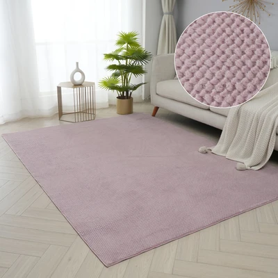 Abbildung von Teppich Valeria Rabbit mit Hoch Tief Effekt, Kaninchenfell Haptik, Microfaser, Home affaire, rechteckig, Höhe: 12 mm, Uni Farben, weich &amp; kuschelig, Wohnzimmer, Schlafzimmer