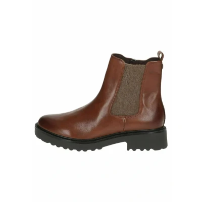 Abbildung von CAPRICE Damen Chelsea Boots Memotion aus Leder Flach Weite G, Braun (Cognac Nappa), 41 EU