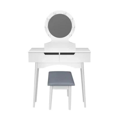 Abbildung von HOME DELUXE Schminktisch MIRANDA 130 x 80 40 cm (inkl. Hocker), einstellbare LED Beleuchtung &amp; Stauraum I Frisiertisch