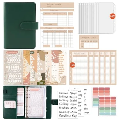 Abbildung von FUHOMI A6 Binder Budget Planner Deutsch Sparchallenge Budgetplaner, Finanzplaner Haushaltsbuch, Geld Organizer, Sparbuch für mit Umschlagmethode