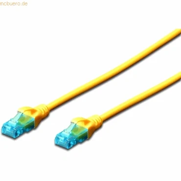 Abbildung von DIGITUS LAN Kabel Cat 5e 0,5m CCA Netzwerkkabel Mit RJ45 U/UTP Ungeschirmt Kompatibel zu 6 &amp; 5 Gelb