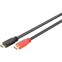 Abbildung von DIGITUS HDMI High Speed Anschlusskabel, Typ A, m/ amp. St/St, 20.0m, Full HD, CE Vergoldete Kontakte Schwarz