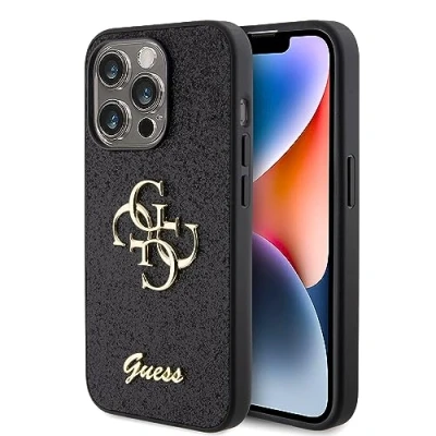 Abbildung von Apple iPhone 15 Pro Hülle Kunststoff Guess Backcover/Hard Case Handyhülle Schwarz