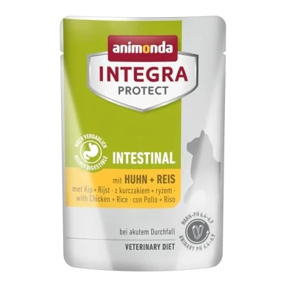 Abbildung von animonda INTEGRA PROTECT Katzenfutter nass Intestinal mit Huhn + Reis (24 x 85g), vom Tierarzt empfohlen bei Durchfall &amp; Erbrechen, Veterinären entwickeltes Diätalleinfutter für erwachsene Katzen