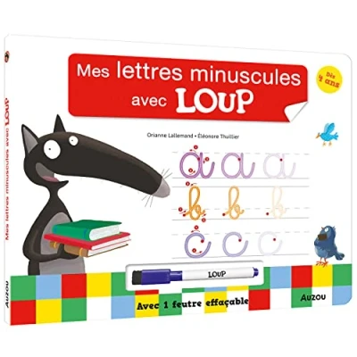 Abbildung von LIVRE ARDOISE LES LETTRES MINUSCULES Avec LOUP: 1 feutre effaçable