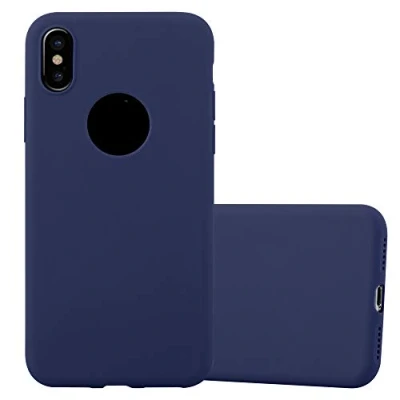 Abbildung von Cadorabo Hülle kompatibel mit Apple iPhone X/XS Schutzhülle TPU Silikon Case Candy Design Slim Kratzfest Weiche Gummi Rundumschutz für in Blau