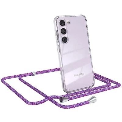 Abbildung von EAZY CASE Handykette kompatibel mit Samsung Galaxy S23 Kette zum Umhängen für Hülle Band aus Silikon stoßfeste transparente Handyhülle als Fallschutz in Unicorn