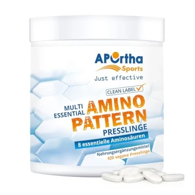 Abbildung von APOrtha® Sports Amino Pattern essentielle Aminosäuren EAA mit BCAA vegane Presslinge 420 St