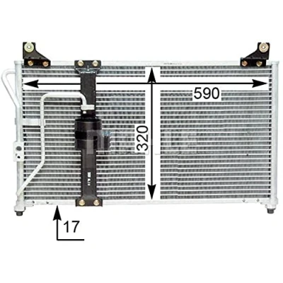 Abbildung von MAHLE ORIGINAL AC 649 000S Klimakondensator mit Dichtring, ohne Trockner 590mm