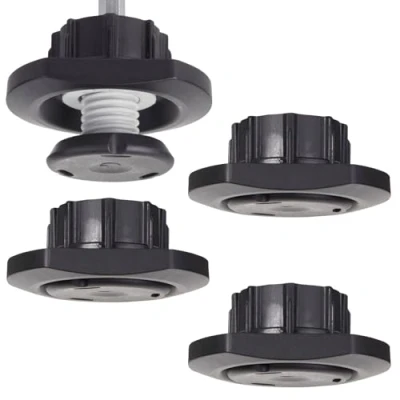 Abbildung von 4 Stück Italiana Ferramenta Höhenversteller für Ø 30 mm Topfbohrung, Höhenverstellung 10 mm, Tragkraft 175 kg pro Stück, Verstellfuß mit Bodengleiter Möbelfüße von SOTECH