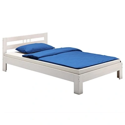 Abbildung von IDIMEX Massivholzbett THEO, Holzbett Einzelbett Bett 100 x 200 cm in Kiefer weiss l