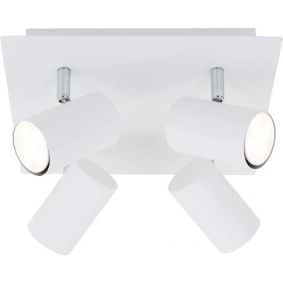 Abbildung von Briloner Leuchten LED Deckenspots 2857 046, schwenkbar, ohne Leuchtmittel, Warmweiß, Deckenlampe, 26,5x26,5x12,3cm, Weiß, max.40W, GU10, Wohnzimmer, Flur