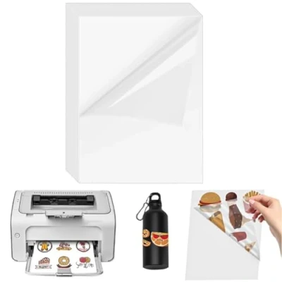 Abbildung von ADERTOS 30 Stk A4 Selbstklebende Folien Bedrucken Klebefolien Druckerpapier Transparent Bedruckbar Vinylfolie Inkjet Vnyl Aufkleber Sticker für Tintenstrahldrucker Laserdrucker
