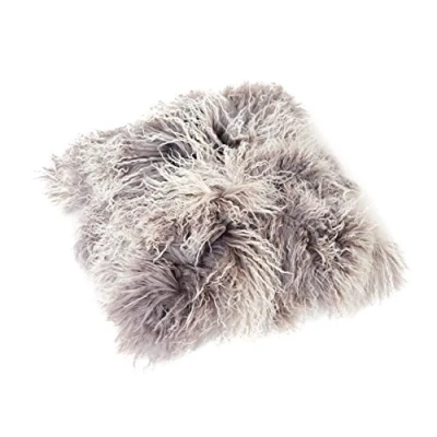 Abbildung von Reissner Lammfelle Tibet Lammfell Kissenbezug langflorig 30x30cm JAY108 Farbe grau/lila (Tops)