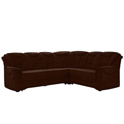 Abbildung von Cavadore Ecksofa Bansa mit Federkern / Polstercouch im klassischen Design 265 x 94 215 Mikrofaser Braun