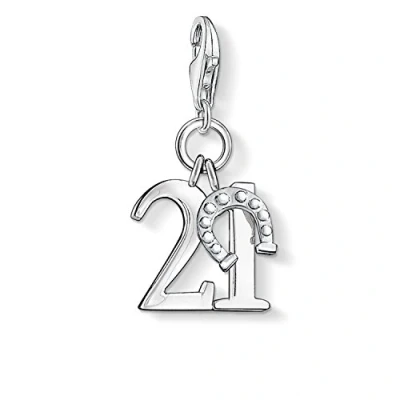 Abbildung von Thomas Sabo Damen Charm Anhänger Glückszahl 21 Club 925 Sterling Silber 0460 001 12