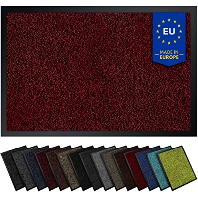 Abbildung von Gentle North Hochwertige Fußmatte rot 40x60 groß für Innen &amp; Außen Schmutzfangmatte rutschfest, waschbar wetterfest Fussmatte Eingangsbereich Aussenbereich Läufer Flur dünn