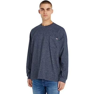 Abbildung von Tommy Jeans Longsleeve RLX Waffle SNIT Strickpullover marine, Herren, Größe: Medium, Marine