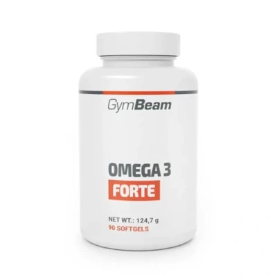 Abbildung von GymBeam Omega 3 Forte Kapseln 1000mg Fischöl mit 330mg EPA, 220mg DHA &amp; Vitamin E, unterstützt Herzfunktion, Gehirn Sehkraft, Nahrungsergänzungsmittel, 90 caps