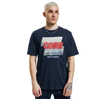 Abbildung von JACK &amp; JONES Men&#039;s JCOBOOSTER Tee SS Crew Neck MAR 23 T Shirt, Navy Blazer, L