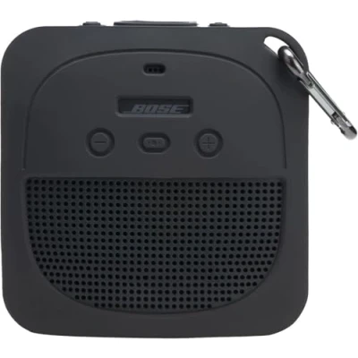 Abbildung von Aenllosi Silikonhülle für Bose SoundLink Micro Bluetooth Lautsprecher, Nur Tasche(Schwarz)