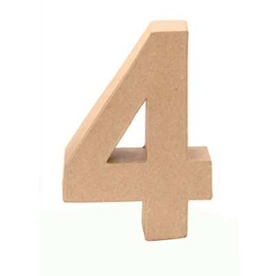 Abbildung von Glorex Dachpappe Papp Zahl 4 17,5 x 5,5 cm