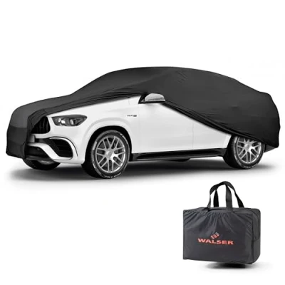Abbildung von Walser Abdeckung Auto Indoor Stretch Basic, Autoabdeckung Winter, staubdichte Autogarage Abdeckung, Autoplane für Auto, Abdeckplane SUV XL schwarz