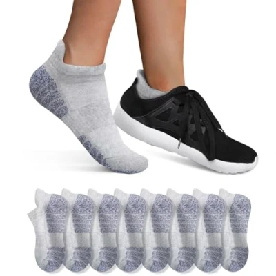 Abbildung von YouShow 8 Paar Sneaker Socken Damen Herren Sportsocken Kurze Halbsocken Männer Baumwolle Hellgrau 39 42