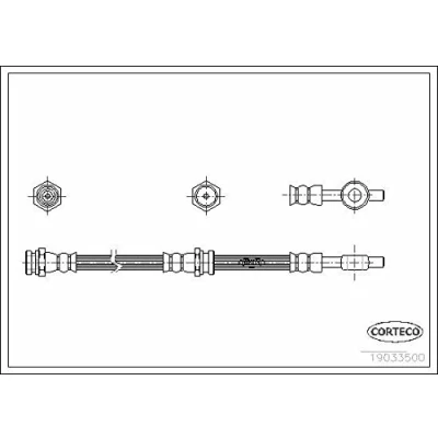 Abbildung von CORTECO 19033500 Bremsschläuche Hinterachse 485 HYUNDAI: Santa Fe I
