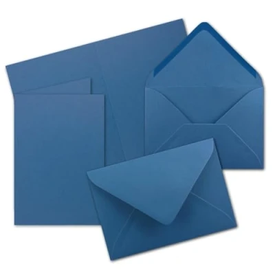 Abbildung von 10x Faltkarten Set mit Briefumschlägen DIN A6 / C6 Royalblau (Blau) 14,8 x 10,5 cm (105 148) Doppelkarten Serie FarbenFroh