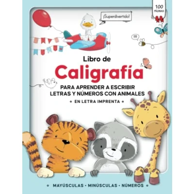 Abbildung von Libro de Caligrafia para Aprender a Escribir en Letra Imprenta con Animales: Cuaderno Actividades Niños Ejercicios Mejorar la Escritura Letras y Numeros Español