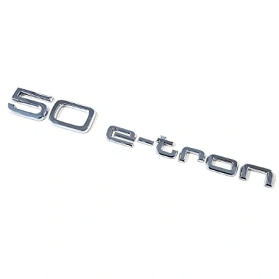 Abbildung von Audi 80A853744J2ZZ Schriftzug 50 e tron, Chrom/Silber glänzend