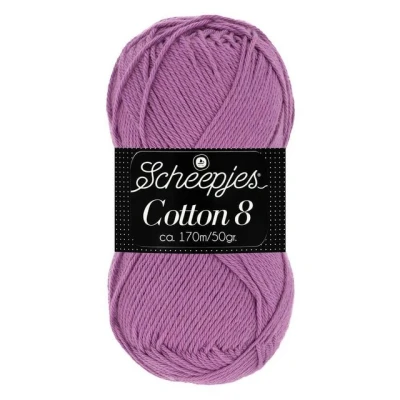 Abbildung von Scheepjes Cotton 8 Baum wolle zum häkeln und stricken Häkelwolle, 170,00 m (Baumwollgarn reine Baumwolle 50g Häkelgarn, Strickwolle, Strickgarn, Handstrickgarn Handarbeiten, DIY), Nadelstärke 3 mm
