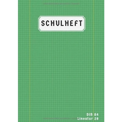 Abbildung von Lineatur 28: 50 Blatt Heft Din A4 Kariert Doppelrand Schulheft 28 Matheheft Mit Rand Rechenheft Grün