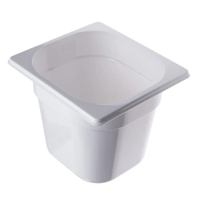 Abbildung von HENDI GN Behälter 1/6 weiß 150 mm Füllmenge: 2,4 l Polycarbonat Kunststoff 40 bis +110 C, Gastronormbehälter