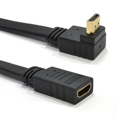 Abbildung von kenable Rechts Abgewinkelt 270 Flach HDMI Verlängerung Kabel Stecker Zum Weiblich Buchse 0,2 m 20 cm [0.2 Meter/270 Degree]