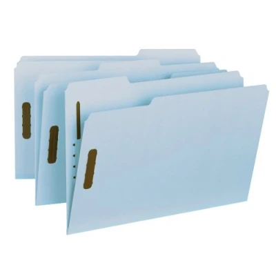 Abbildung von Smead 100% recycelte Presskarton Ordner, 2 Verschlüsse, 1/3 Schnitt Register, 2,5 cm Erweiterung, legale Größe, blau, 25 Stück pro Box (20000)