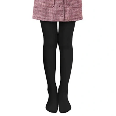 Abbildung von L&amp;K II Mädchen Ballett Strumpfhose Tanzstrumpfhose mit Fuß 80 DEN Blickdicht Mikrofaser Farbig 27251 Schwarz 158 164
