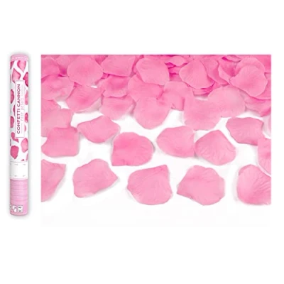 Abbildung von PartyDeco Konfettikanone Set Konfetti Bombe Für Hochzeit Geburtstag Verlobung Shooter Popper Rosenblätter Rosa 40 cm