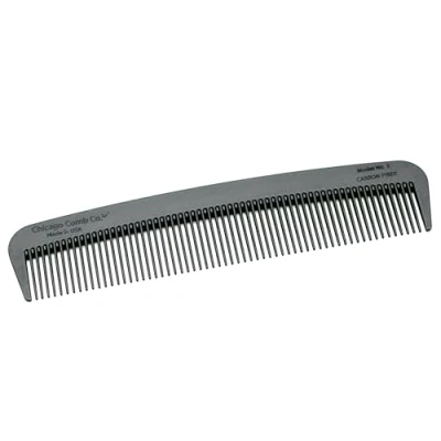 Abbildung von Chicago Comb Modell 3 Kohlefaser, antistatisch, 14 cm lang, feine Zähne, Tasche, Reisen, EDC Kamm, feineres Haar und Bärte