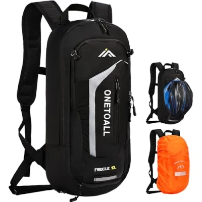 Abbildung von LOCAL LION Fahrradrucksack 10L mit Regenschutz und Helmschutz, Rucksack Herren Klein, Skirucksack, MTB Rucksack, Laufrucksack für Damen Herren, Camping, Wandern, Radtour, Citytour, Motorradfahrren